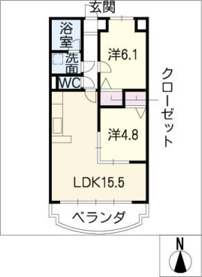 METIS WON(2LDK/3階)の間取り写真