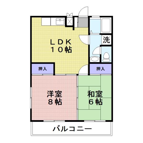 レジデンス福下B(1LDK/3階)の間取り写真