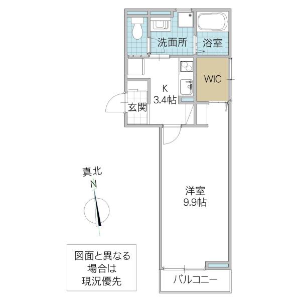 グランセレスタA(1K/1階)の間取り写真