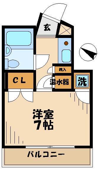 リバティヒルズ八幡山(1K/3階)の間取り写真