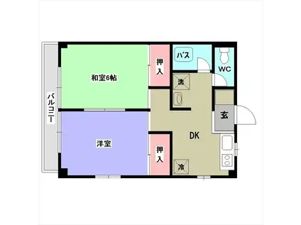 串田ビル(2DK/3階)の間取り写真