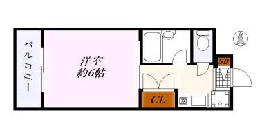 ファミーラ甲南(1K/2階)の間取り写真