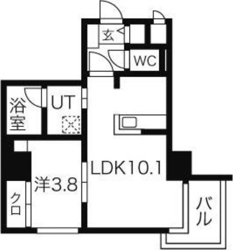 イリオス ディオ(1LDK/11階)の間取り写真