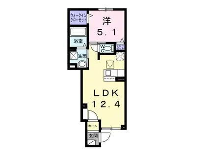 ラ メール カルム II(1LDK/1階)の間取り写真