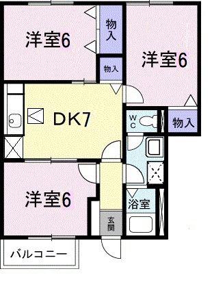 ベルク21(3DK/1階)の間取り写真