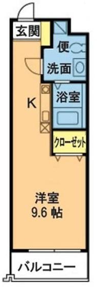ブルークロス湘南(ワンルーム/3階)の間取り写真