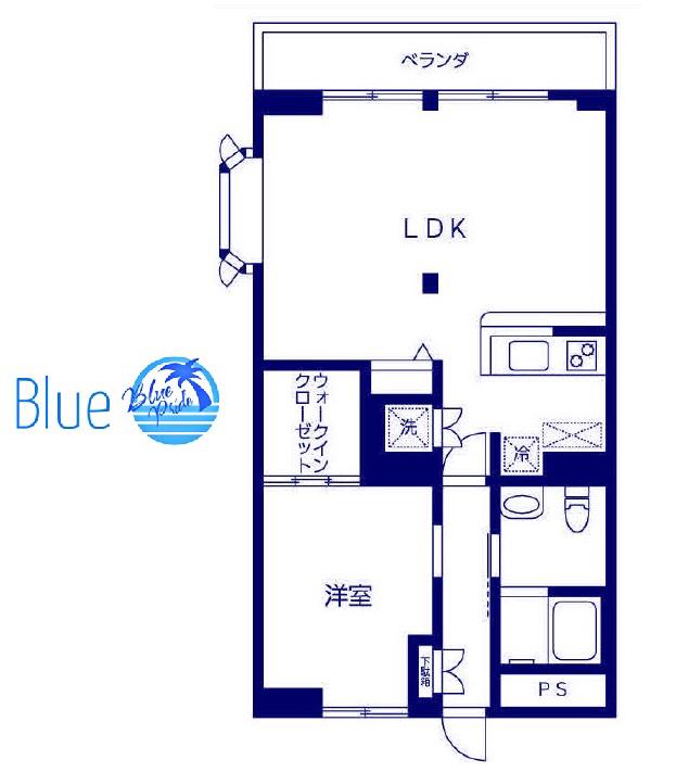 ヴァンベール苅部(1LDK/2階)の間取り写真