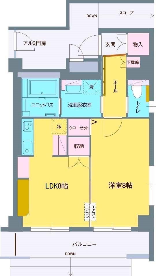 ヴィラ停雲(1LDK/1階)の間取り写真