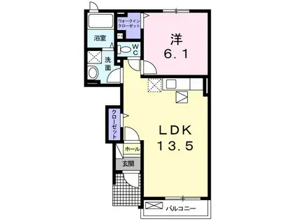 ベル フォレスタ(1LDK/1階)の間取り写真