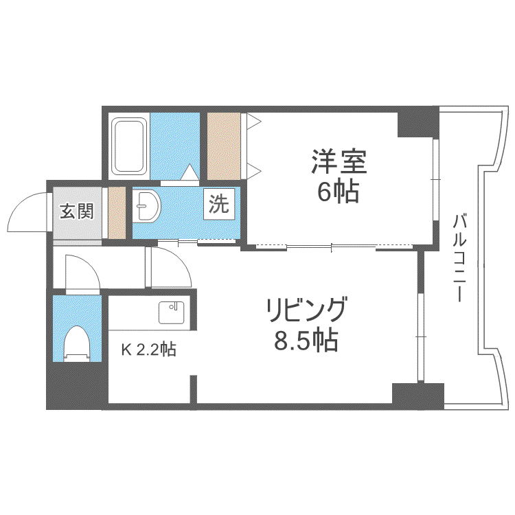 ティアラN6(1LDK/4階)の間取り写真