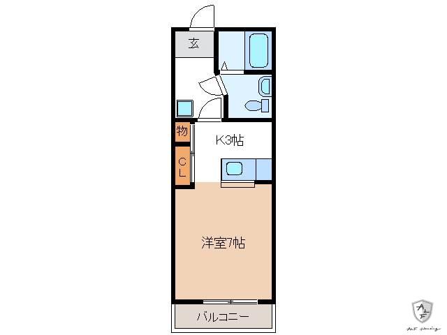 アルフ21 II(1K/2階)の間取り写真