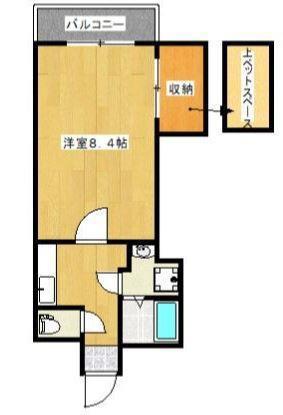 グリーンロード参番館(1K/3階)の間取り写真