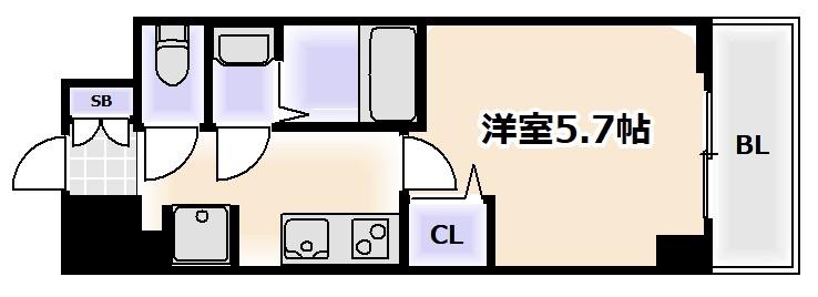LE-BEAR天王寺東(1K/2階)の間取り写真