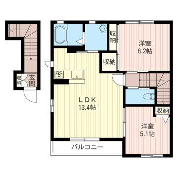 マ シェリIII(2LDK/2階)の間取り写真