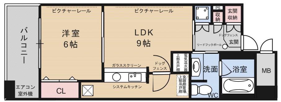カトルセゾン(1LDK/4階)の間取り写真
