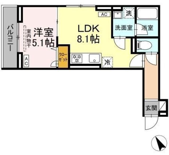 セレスティア桜上水(1LDK/2階)の間取り写真