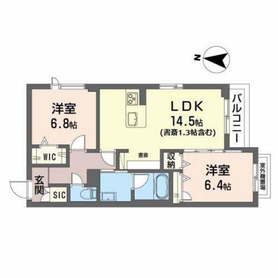 レフィシア堀川小泉(2LDK/2階)の間取り写真