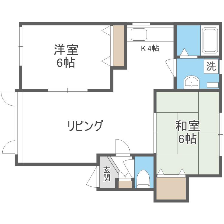 グレース39(2LDK/3階)の間取り写真