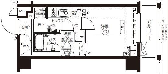 ZOOM上板橋(1K/5階)の間取り写真