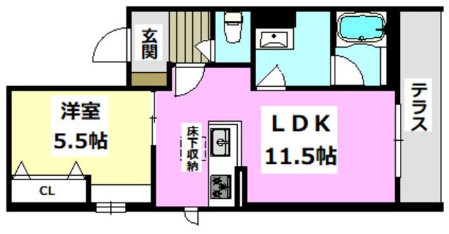 LINDEN PLACE(1LDK/1階)の間取り写真