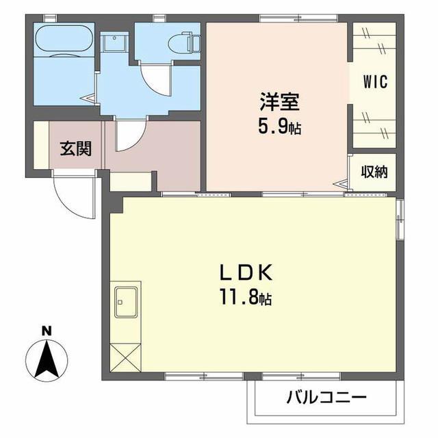 フォーレス砂田(1LDK/1階)の間取り写真