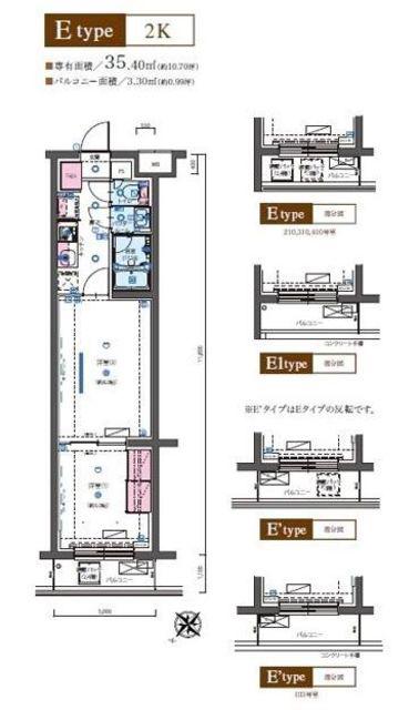 リヴシティ成増ミュジオ弐番館(2K/3階)の間取り写真