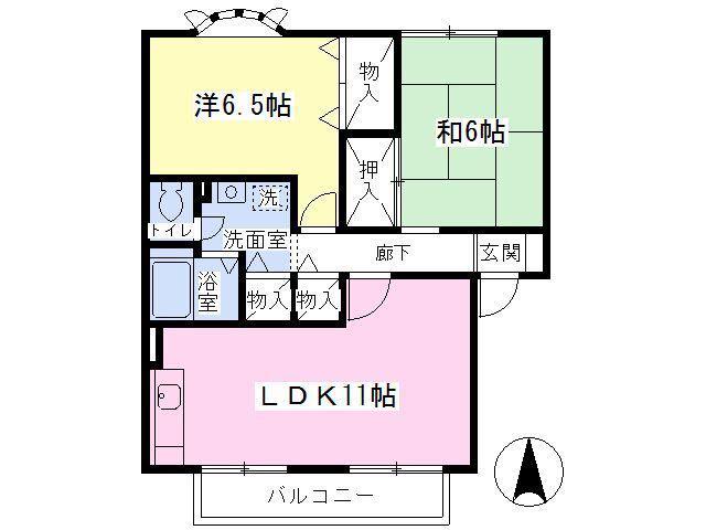 郷はなぶさ(2LDK/2階)の間取り写真