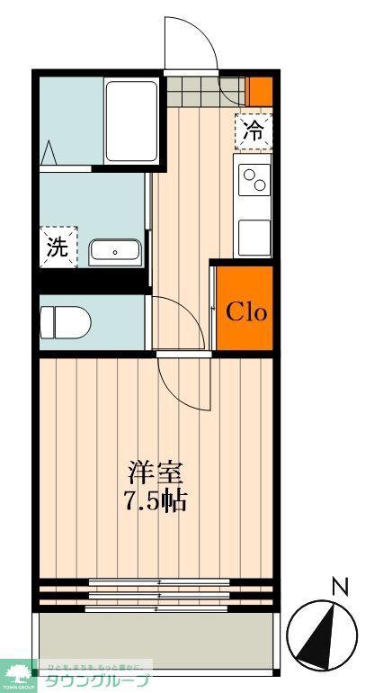 アール桜木(1K/1階)の間取り写真
