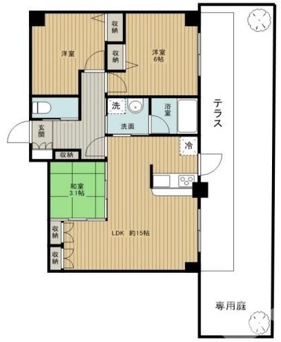 デルメゾン三国丘(3LDK/1階)の間取り写真