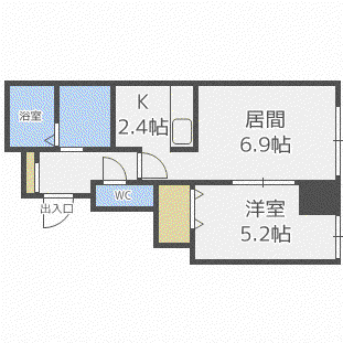 K-MS(1LDK/5階)の間取り写真