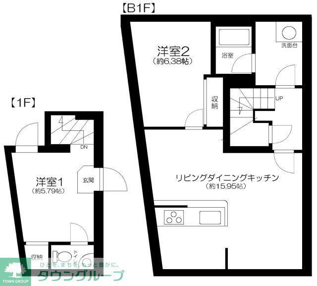 APARTMENT小石川後楽園(2LDK/1階)の間取り写真