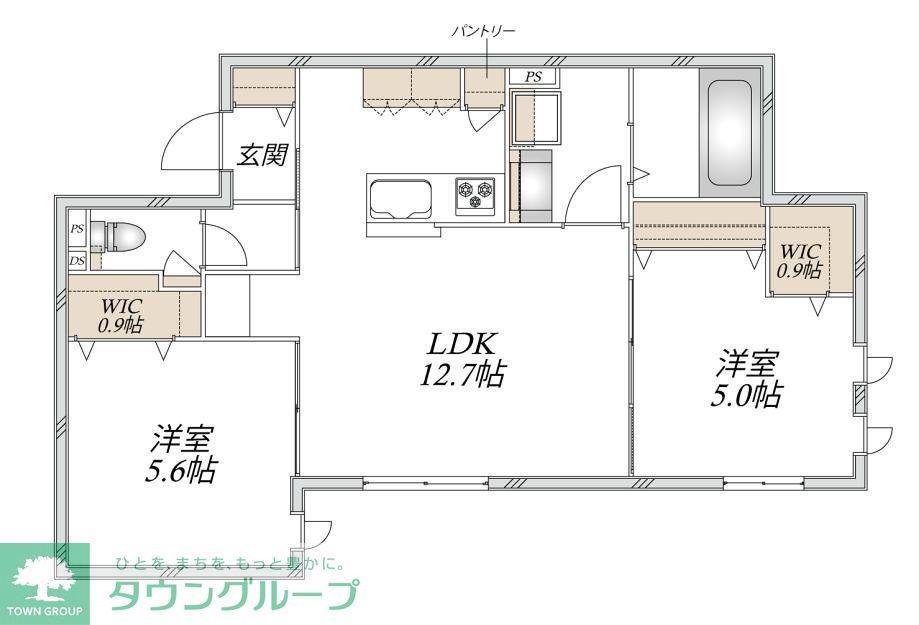 CHARME(2LDK/3階)の間取り写真