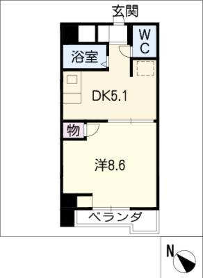 グランドール新栄(1DK/3階)の間取り写真