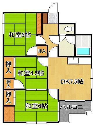 市瀬ビル(3DK/3階)の間取り写真