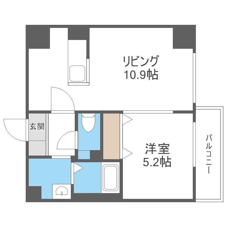 TERRACE K4(1LDK/4階)の間取り写真