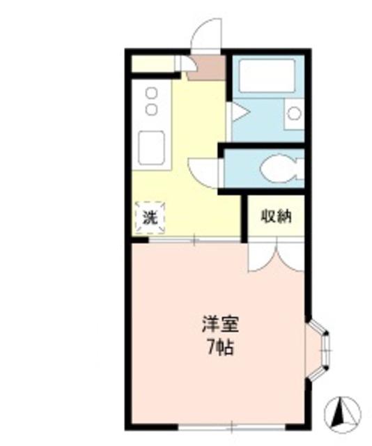リバーサイドC(1K/2階)の間取り写真