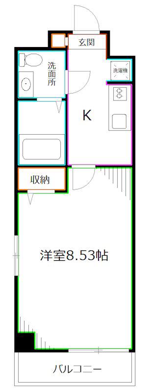 ペアパレス新高円寺(1K/5階)の間取り写真