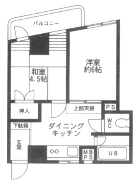 アビタシオンMビル(2DK/8階)の間取り写真