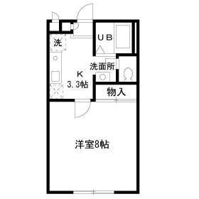 シャラ八景館イースト(1K/1階)の間取り写真