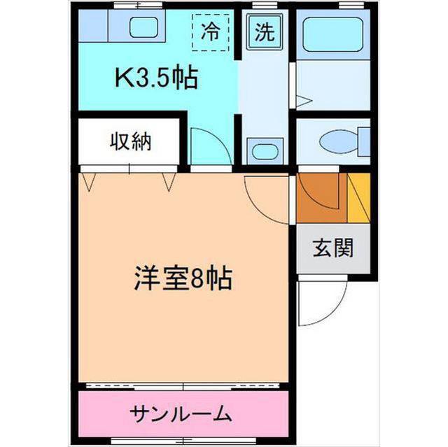 アビタシオンK(1K/2階)の間取り写真