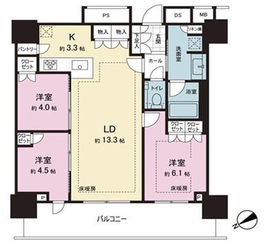 ザ・タワー十条(3LDK/33階)の間取り写真