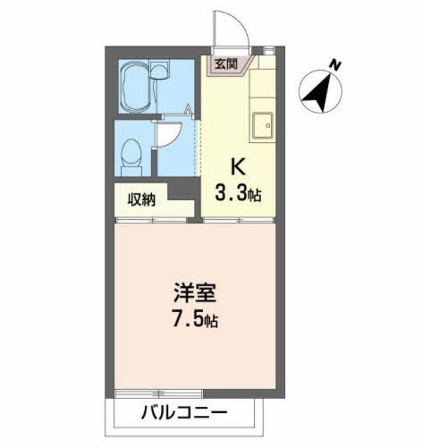 タウニィ小野(1K/2階)の間取り写真