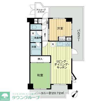 ライオンズマンション昭島(2LDK/6階)の間取り写真