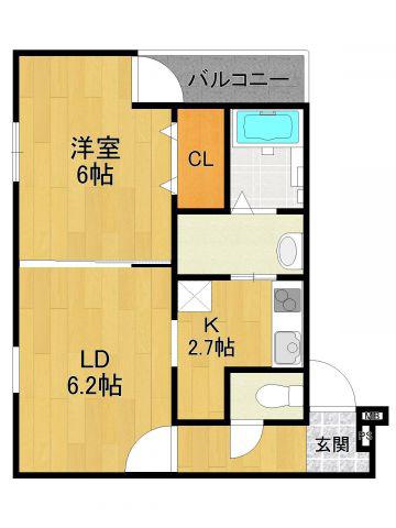 フジパレス南武庫之荘1番館(1LDK/2階)の間取り写真