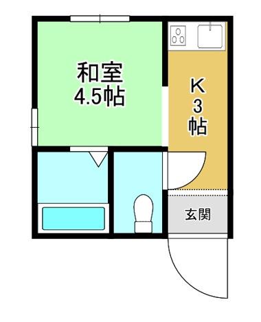 アイリー大和田101号(1DK/1階)の間取り写真