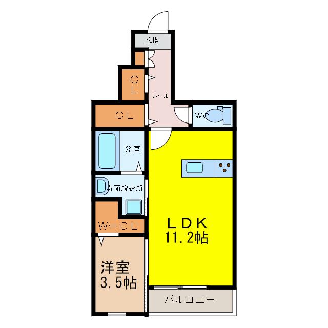 メルヴェイユ(1LDK/1階)の間取り写真