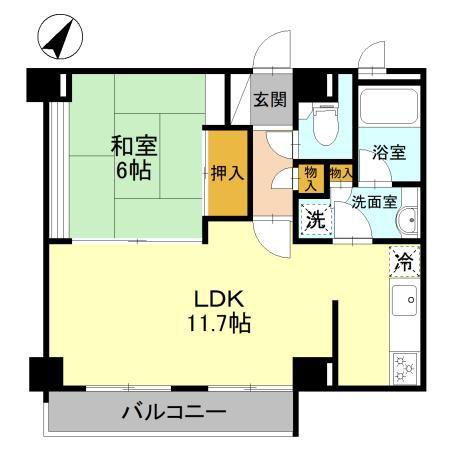 マークハーゲン 住居(1LDK/2階)の間取り写真