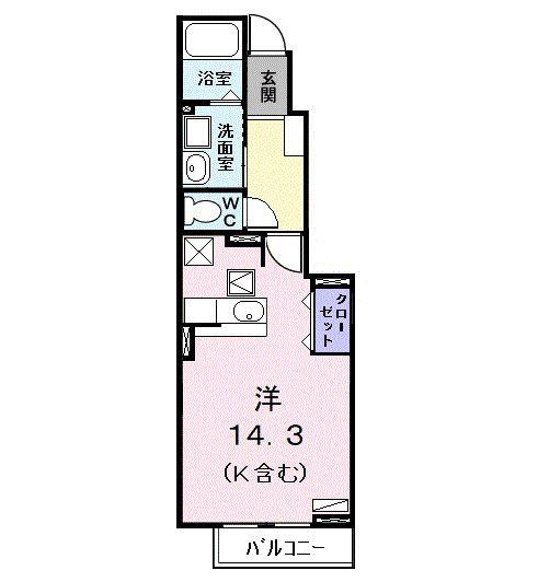 アーバンヴィラ A(ワンルーム/1階)の間取り写真