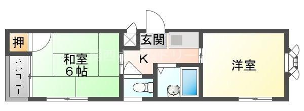 プレアール古川橋II(2K/2階)の間取り写真