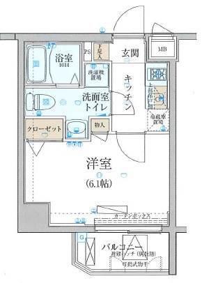 リヴシティ中野(1K/4階)の間取り写真